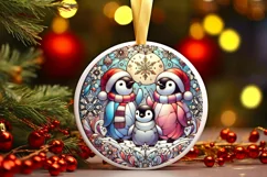 Round Christmas Ornament Sublimation|Clipart Product Image 2