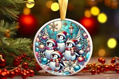 Round Christmas Ornament Sublimation|Clipart Product Image 2