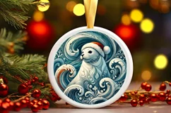Round Christmas Ornament Sublimation|Clipart Product Image 2