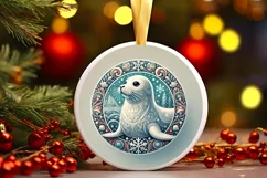 Round Christmas Ornament Sublimation|Clipart Product Image 2