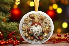Round Christmas Ornament Sublimation|Clipart Product Image 2