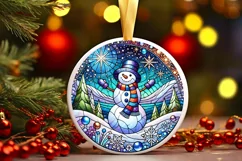 Round Christmas Ornament Sublimation|Clipart Product Image 2