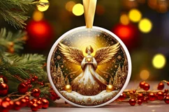 Round Christmas Ornament Sublimation|Clipart Product Image 2