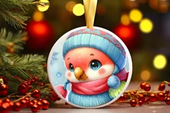 Cute Baby Parrot on Cloud Christmas Ornament Product Image 1