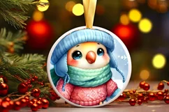 Cute Baby Parrot on Cloud Christmas Ornament Product Image 1
