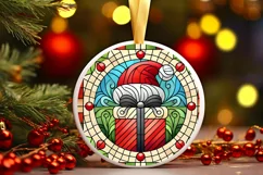 Round Christmas Ornament Sublimation|Clipart Product Image 2