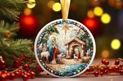Round Christmas Ornament Sublimation|Clipart Product Image 1