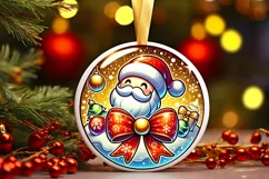 Round Christmas Ornament Sublimation|Clipart Product Image 2