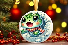 Round Christmas Ornament Sublimation|Clipart Product Image 1