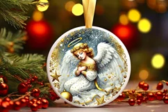 Round Christmas Ornament Sublimation|Clipart Product Image 2