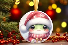 Cute Baby Frog with Gift Box Christmas Ornament Product Image 3