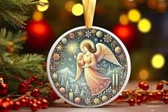 Round Christmas Ornament Sublimation|Clipart Product Image 1
