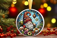 Round Christmas Ornament Sublimation|Clipart Product Image 2