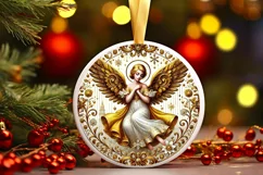 Round Christmas Ornament Sublimation|Clipart Product Image 2