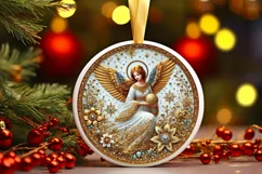 Round Christmas Ornament Sublimation|Clipart Product Image 2