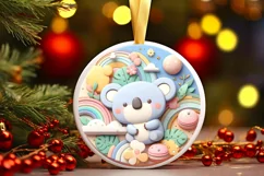 Round Christmas Ornament Sublimation|Clipart Product Image 1