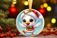 Round Christmas Ornament Sublimation|Clipart Product Image 2