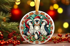 Round Christmas Ornament Sublimation|Clipart Product Image 2
