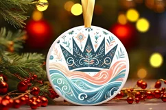 Round Christmas Ornament Sublimation|Clipart Product Image 2