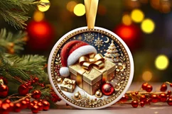 Round Christmas Ornament Sublimation|Clipart Product Image 2