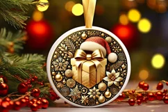 Round Christmas Ornament Sublimation|Clipart Product Image 2