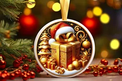 Round Christmas Ornament Sublimation|Clipart Product Image 2