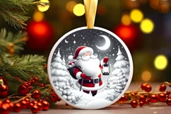 Round Christmas Ornament Sublimation|Clipart Product Image 1