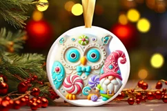 Round Christmas Ornament Sublimation|Clipart Product Image 2