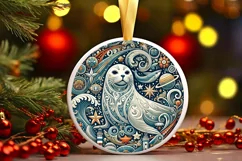 Round Christmas Ornament Sublimation|Clipart Product Image 2
