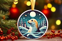 Round Christmas Ornament Sublimation|Clipart Product Image 2