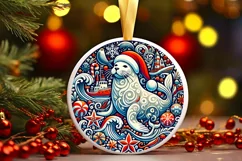 Round Christmas Ornament Sublimation|Clipart Product Image 2