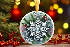 Round Christmas Ornament Sublimation|Clipart Product Image 1