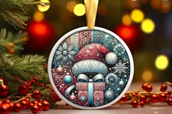 Round Christmas Ornament Sublimation|Clipart Product Image 2