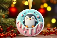 Round Christmas Ornament Sublimation|Clipart Product Image 2