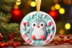 Round Christmas Ornament Sublimation|Clipart Product Image 2