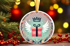 Round Christmas Ornament Sublimation|Clipart Product Image 2