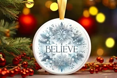 Round Christmas Ornament Sublimation|Clipart Product Image 1