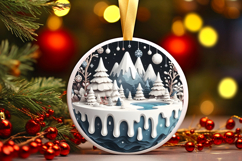 Round Christmass Ornament PNG Product Image 1