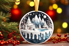 Round Christmas Ornament Sublimation|Clipart Product Image 1