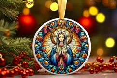 Round Christmas Ornament Sublimation|Clipart Product Image 1