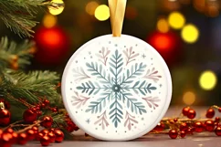 Round Christmas Ornament Sublimation|Clipart Product Image 3