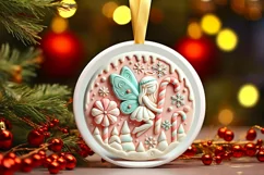 Round Christmas Ornament Sublimation|Clipart Product Image 2