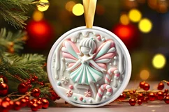 Round Christmas Ornament Sublimation|Clipart Product Image 2