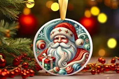 Round Christmas Ornament Sublimation|Clipart Product Image 1