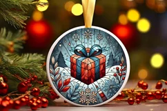 Round Christmas Ornament Sublimation|Clipart Product Image 2