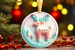 Round Christmas Ornament Sublimation|Clipart Product Image 2
