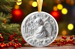 Round Christmas Ornament Sublimation|Clipart Product Image 2