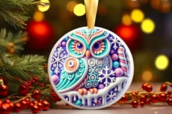 Round Christmas Ornament Sublimation|Clipart Product Image 2