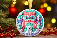 Round Christmas Ornament Sublimation|Clipart Product Image 2