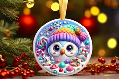 Round Christmas Ornament Sublimation|Clipart Product Image 2